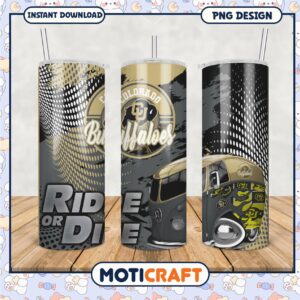 Colorado Buffaloes Tumbler Ride or Die Design PNG File