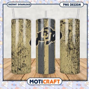 Colorado Buffaloes Rustic Tumbler Design PNG File