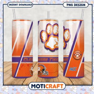 Clemson Tigers Tumbler PNG Graphic for Fans and Supporters