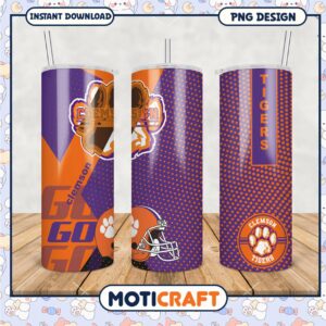 Clemson Tigers Tumbler PNG Design for Fans and Gifts