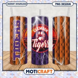 Clemson Tigers Tumbler PNG Design for Fans 20oz Cup