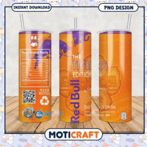 Clemson Tigers Limited Edition Energy Drink Tumbler PNG