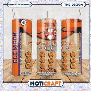 Clemson Tigers Basketball Tumbler PNG for Winning Fun