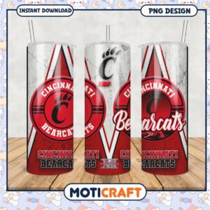 Cincinnati Bearcats Tumbler PNG Design for Fans and Gift Ideas