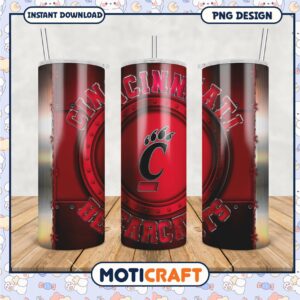 Cincinnati Bearcats Tumbler Design Graphic PNG File