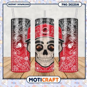 Cincinnati Bearcats Skull Tumbler PNG Design for Fans