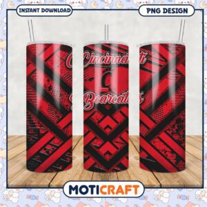 Cincinnati Bearcats Graphic Tumbler PNG Design File