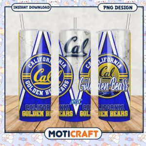 California Golden Bears Tumbler Design PNG File Download