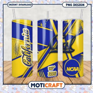 California Cal NCAA Tumbler Design Blue and Gold PNG