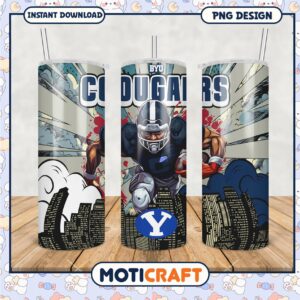 BYU Cougars Football Tumbler PNG Graphic Design