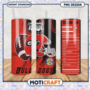 Bulldogs Fan Tumbler PNG Design for Die Hard Supporters