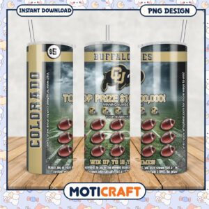 Buffaloes Lottery Ticket Design for Tumbler PNG Format