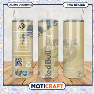 Buffaloes Edition Red Bull Tumbler PNG for Energy Drinks