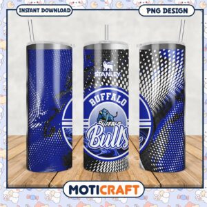 Buffalo Bulls Tumbler Design Blue and Black PNG Format
