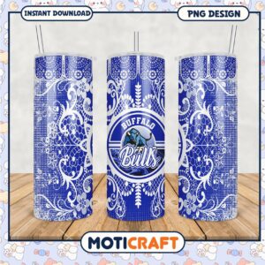 Buffalo Bulls Floral Pattern Tumbler Design PNG File