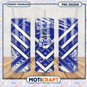 Buffalo Bulls Blue Tumbler Design PNG Downloadable File