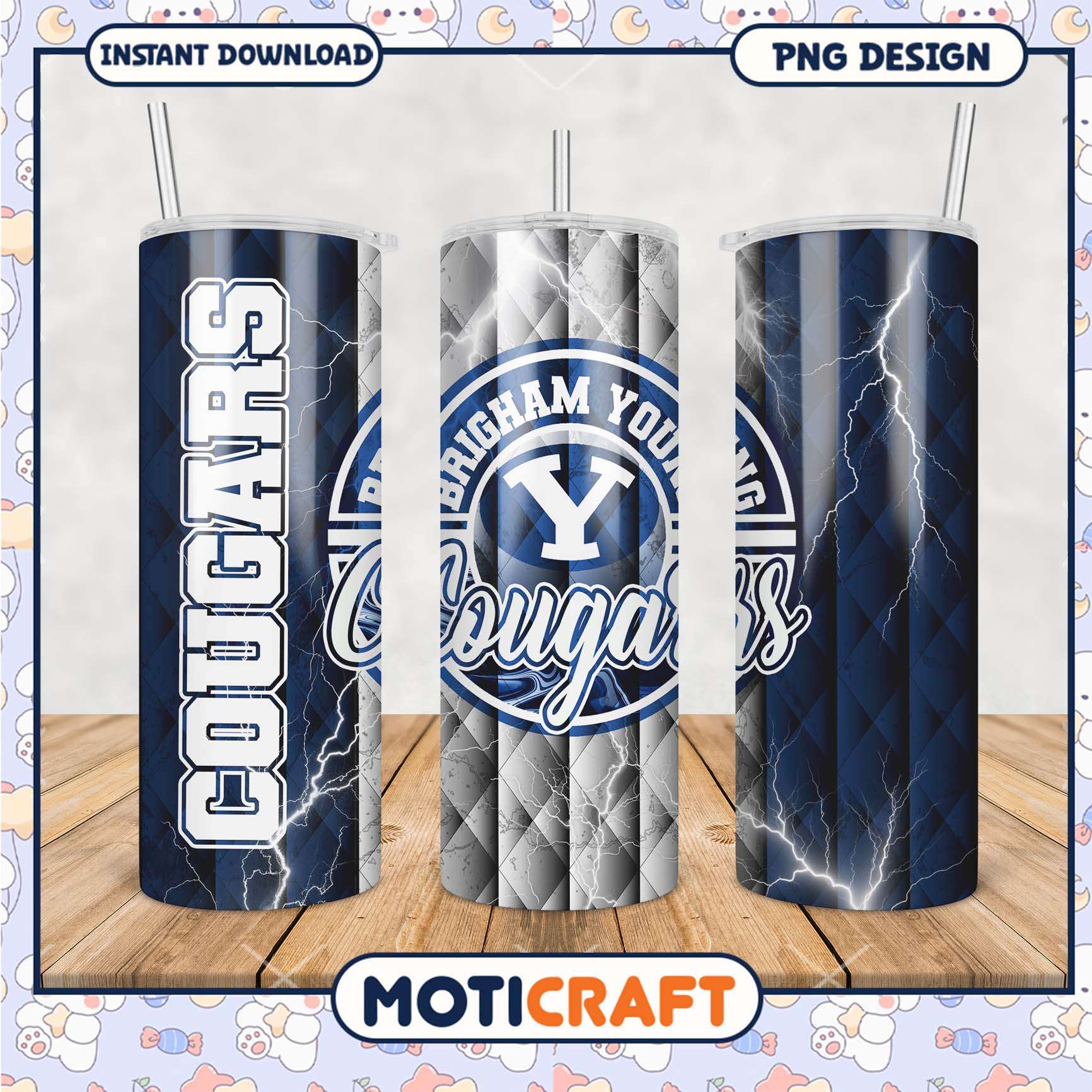 Brigham Young Cougars Tumbler PNG Design for Fans Brigham Young Cougars Tumbler PNG Design for Fans