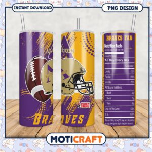 Braves Fan Tumbler PNG for Alcorn State Supporters