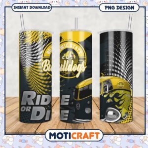 Bowie State Bulldogs Tumbler Ride or Die Graphic Design PNG