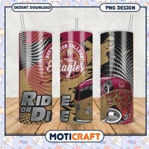 Boston College Eagles Tumbler Ride or Die Design PNG