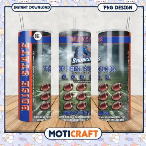 Boise State Broncos Tumbler PNG with Top Prize Details