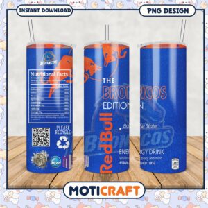 Boise State Broncos Limited Edition Energy Drink Tumbler PNG