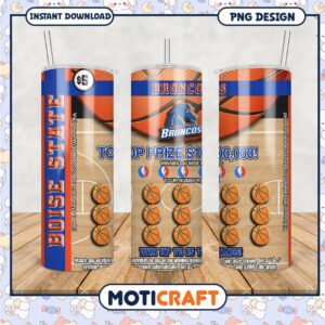 Boise State Broncos Basketball Tumbler Design PNG File