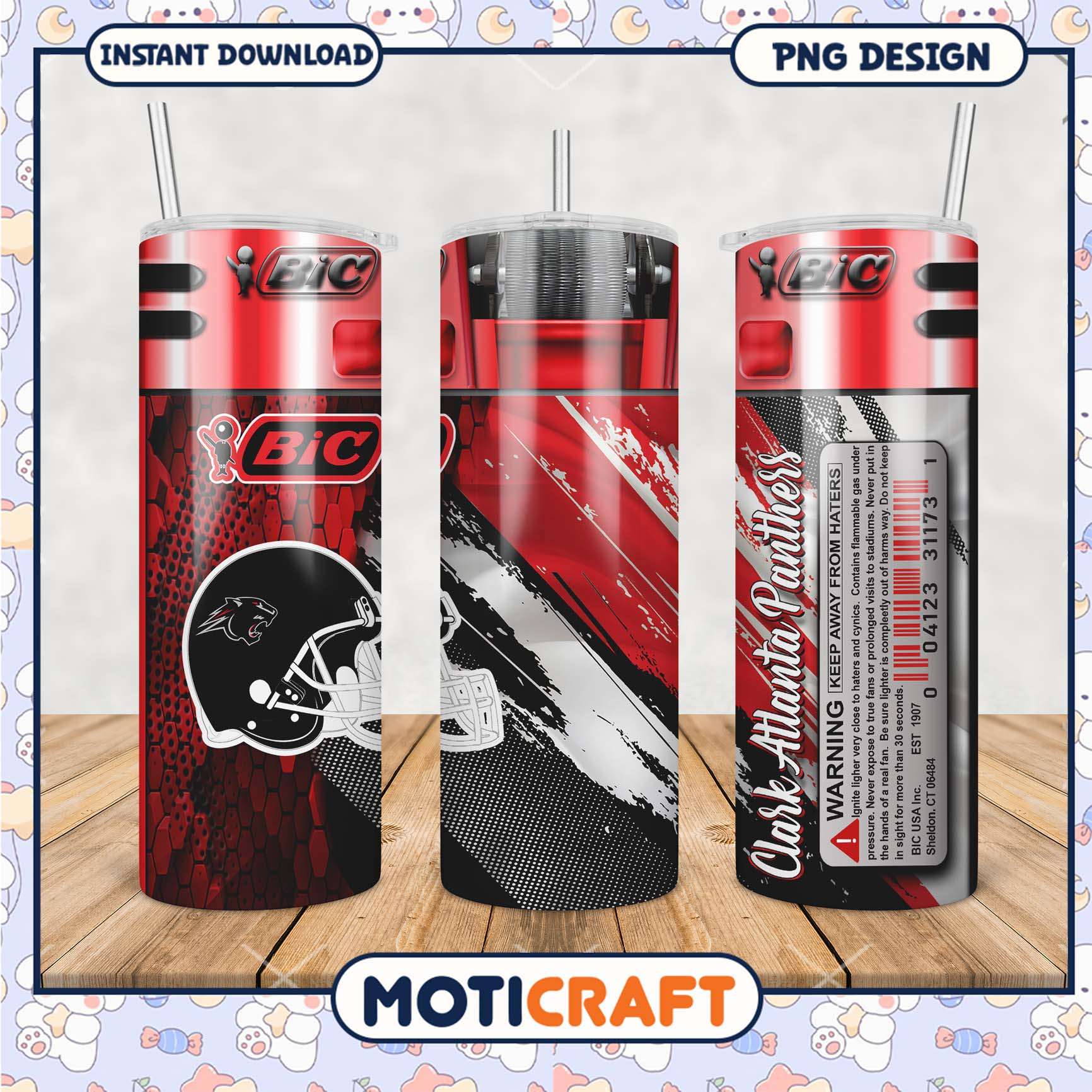 BIC Clark Atlanta Panthers Tumbler Design PNG File BIC Clark Atlanta Panthers Tumbler Design PNG File