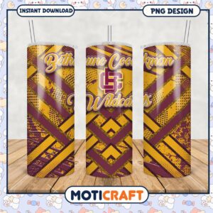 Bethune Cookman Wildcats Tumbler PNG Design Art