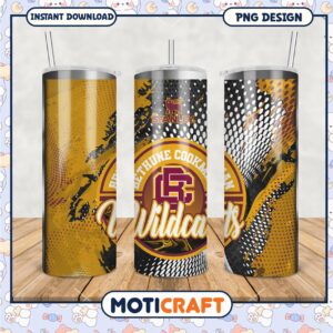 Bethune Cookman University Wildcats Tumbler PNG Design