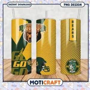 Baylor Bears Tumbler Design PNG for Sports Fans