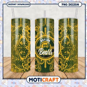 Baylor Bears Tumbler Design PNG for Stylish Drinkware