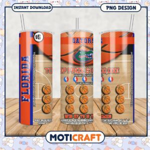 Basketball Themed Tumbler PNG Florida Gators Design Product