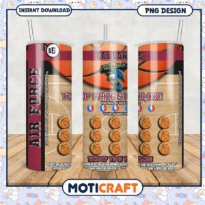 Basketball Themed Tumbler Design for Falcons Fans PNG