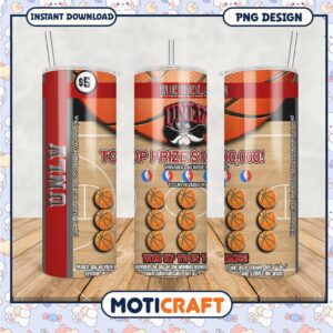 Basketball Theme Tumbler Design PNG for Rebels Fans