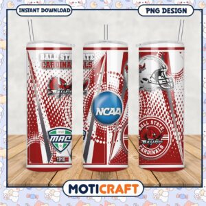 Ball State Cardinals USC NCAA Tumbler Design PNG File