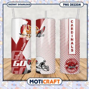 Ball State Cardinals Tumbler PNG Graphic Design Art