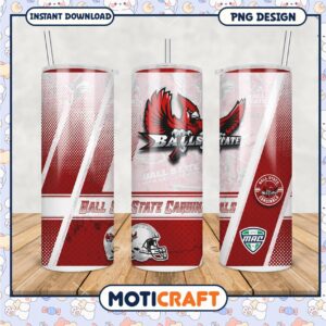 Ball State Cardinals Tumbler Design PNG for Fans 2023