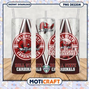 Ball State Cardinals Tumbler Design PNG File Format Download
