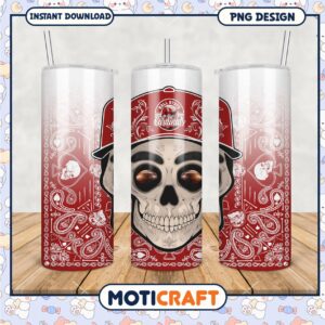 Ball State Cardinals Skull Tumbler PNG Design Unique Art