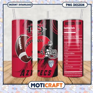 Aztecs Fan Tumbler Design Die Hard Football Enthusiast PNG