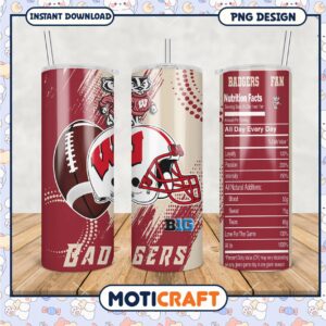 Badgers Fan Tumbler PNG Design for Sports Enthusiasts