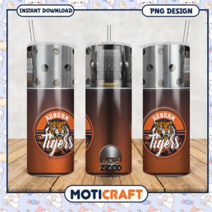 Auburn Tigers Zippo Tumbler PNG for NCAA Fans and Collectors