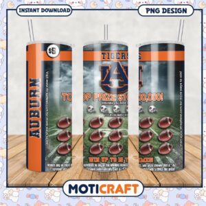 Auburn Tigers Tumbler PNG Design for Sports Fans and More