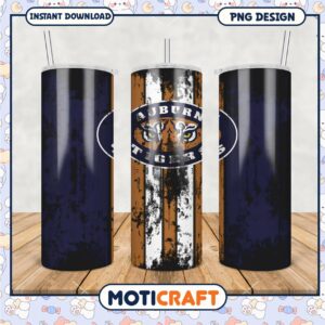 Auburn Tigers Tumbler Design PNG for Sports Fans