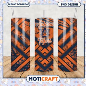 Auburn Tigers Stylish Tumbler PNG Digital Design Download