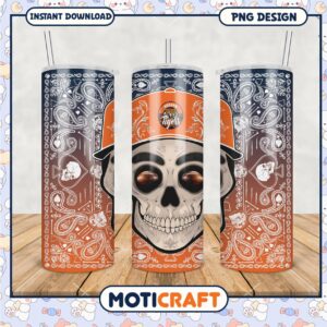 Auburn Tigers Skull Tumbler Design PNG for Fans and Gifts