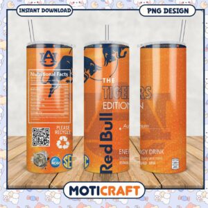 Auburn Tigers Limited Edition Red Bull Energy Tumbler PNG