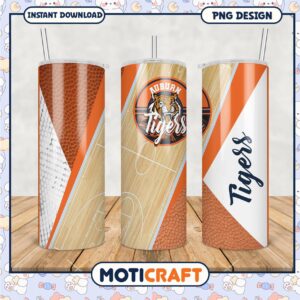 Auburn Tigers Basketball Tumbler PNG Design for Fans