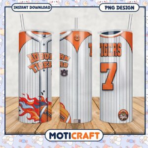 Auburn Tigers Baseball Tumbler PNG Design for Fans